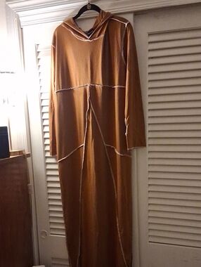Lady Wholesale Black Hooded Seam-Detail Maxi Dress